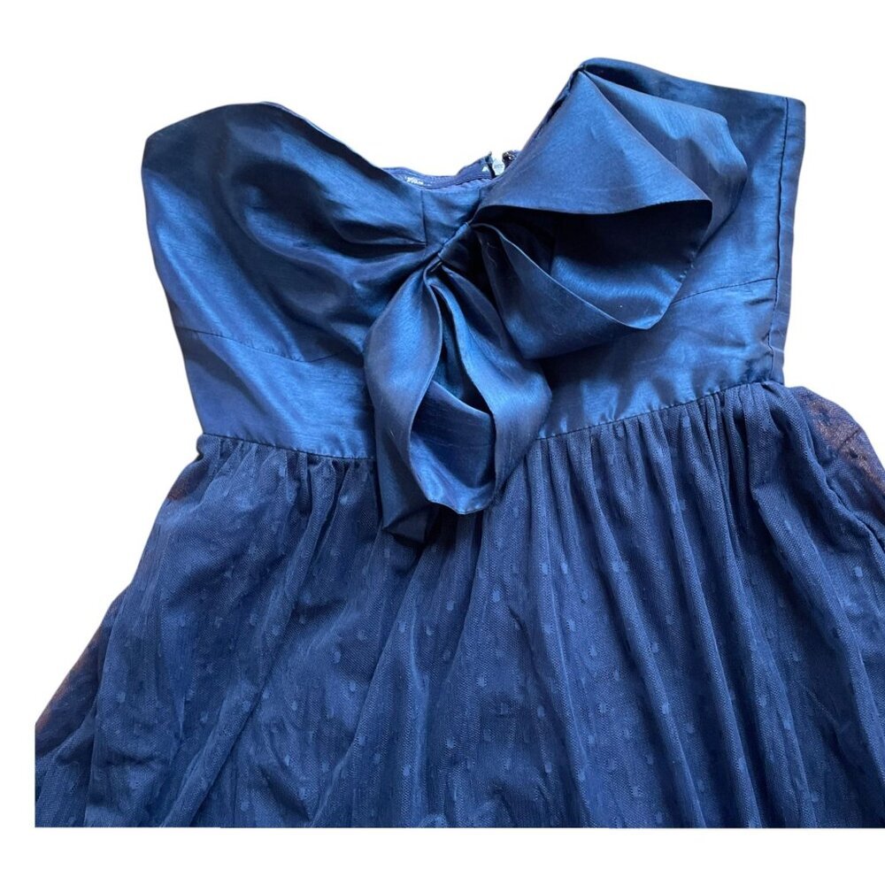 NWT Anthropologie Hutch Tulle Navy Bow Dress SZ 10 Coquette Formal strapless - Picture 5 of 11
